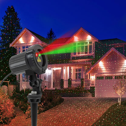 Laser Star Projector Outdoor – Driveway & Facade Holiday Light, Waterproof Landscape Decorator