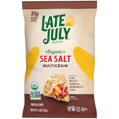 Late July Organic Sea Salt Multigrain Tortilla Chips – Road Trip Cooler Chip for Travelers and Campers