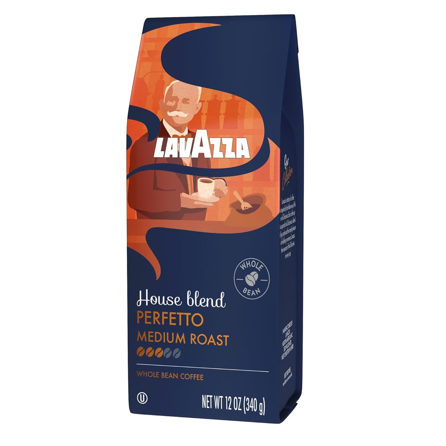 Lavazza House Blend Perfetto Whole Bean Coffee 12oz – Study Desk Coffee for Long Reading Hours, Low Intensity Italian Drip Brew