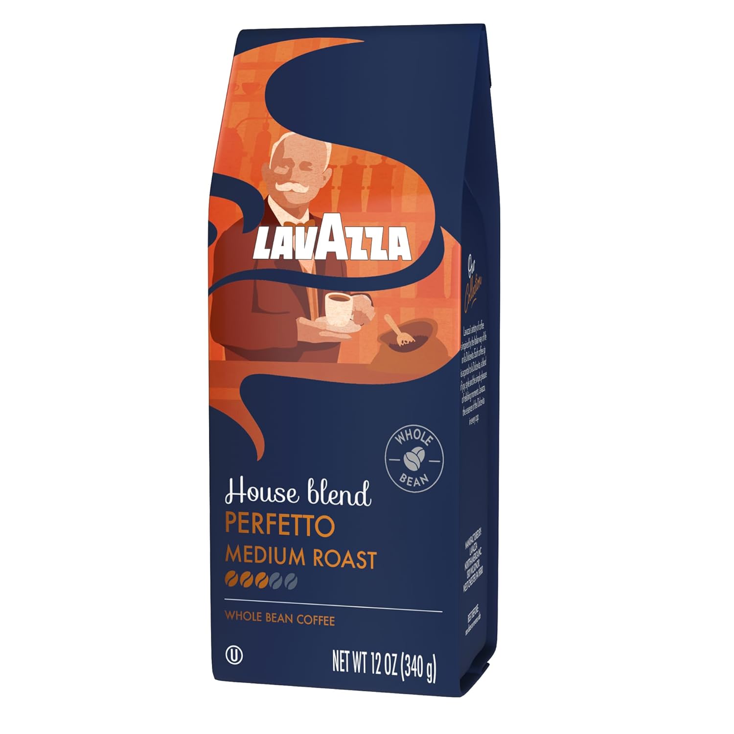 Lavazza House Blend Perfetto Whole Bean Coffee 12oz – Study Desk Coffee for Long Reading Hours, Low Intensity Italian Drip Brew