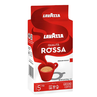 Lavazza Qualità Rossa Ground Coffee – Smooth Medium Roast for Mindful Coffee Breaks, Espresso and French Press