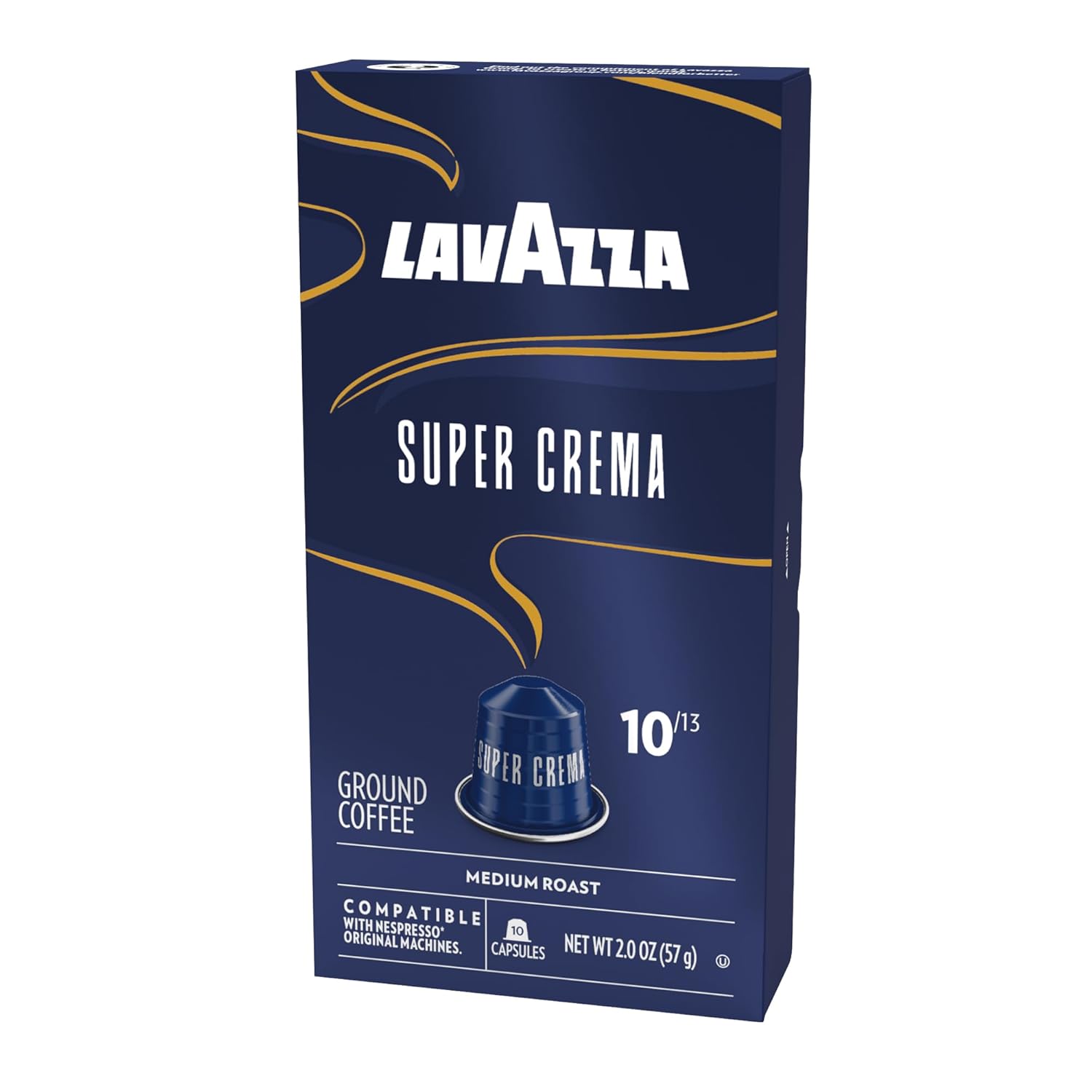 Lavazza Super Crema Aluminum Coffee Capsules for Nespresso Original – Mid-Morning Office Espresso Break Pick-Me-Up