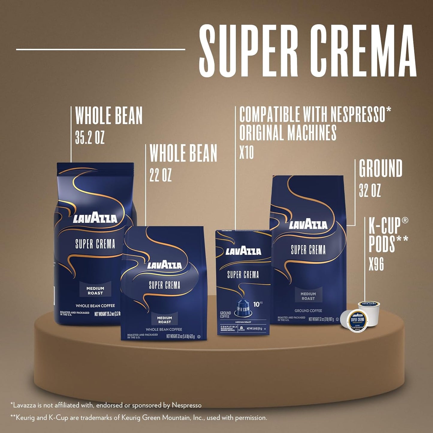 Lavazza Super Crema Aluminum Coffee Capsules for Nespresso Original – Mid-Morning Office Espresso Break Pick-Me-Up
