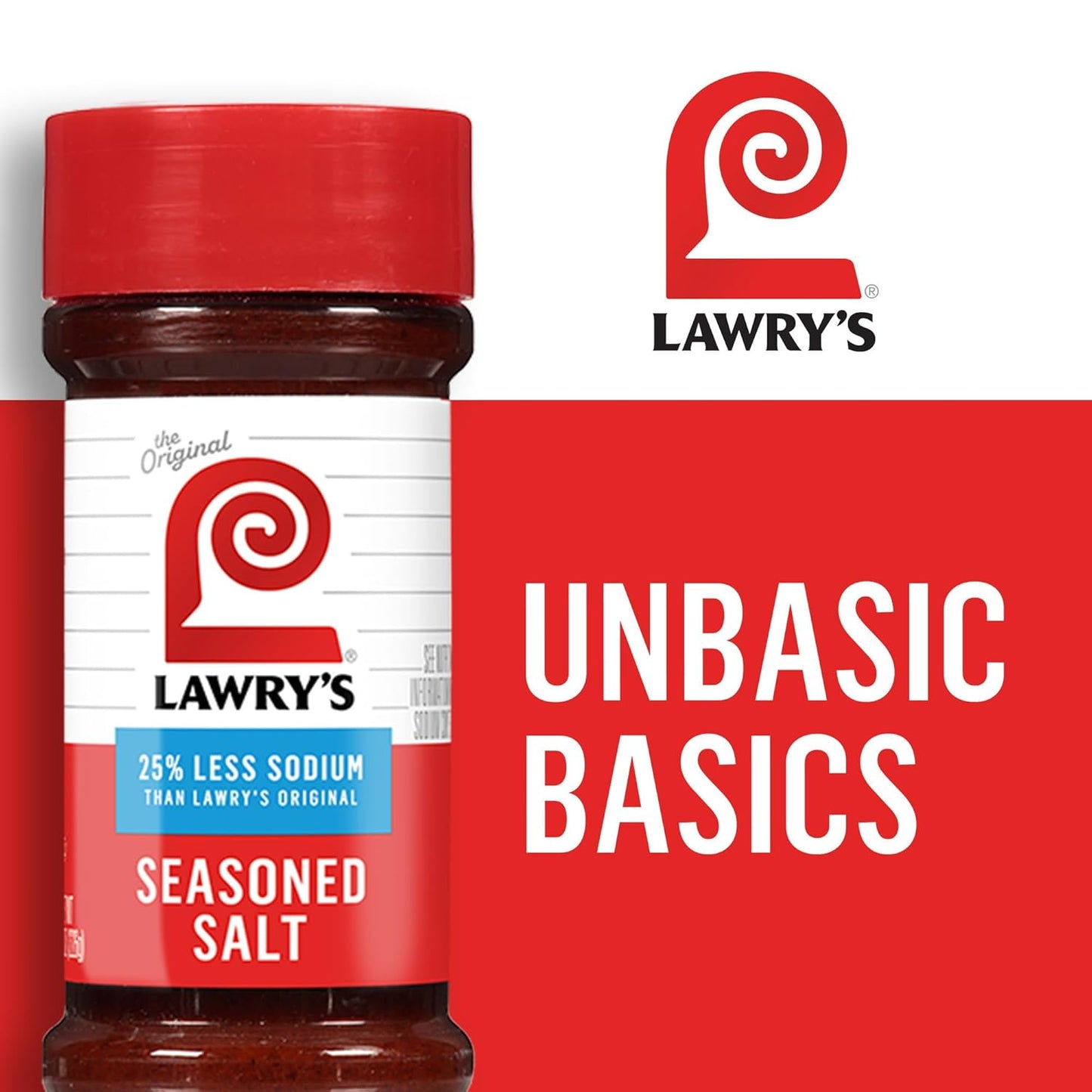 Lawry's 25% Less Sodium Seasoned Salt – Parent-Approved Spice Blend for Picky Eater Favorites