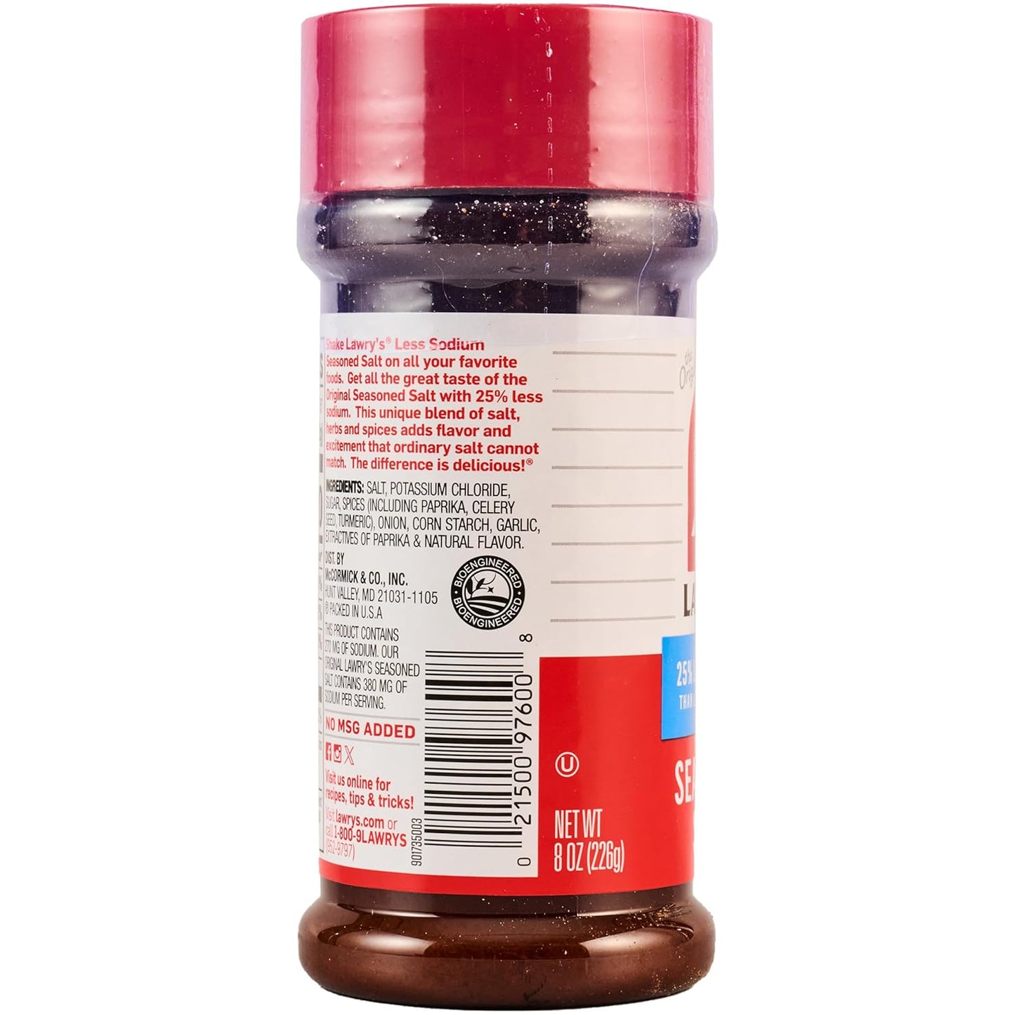 Lawry's 25% Less Sodium Seasoned Salt – Parent-Approved Spice Blend for Picky Eater Favorites