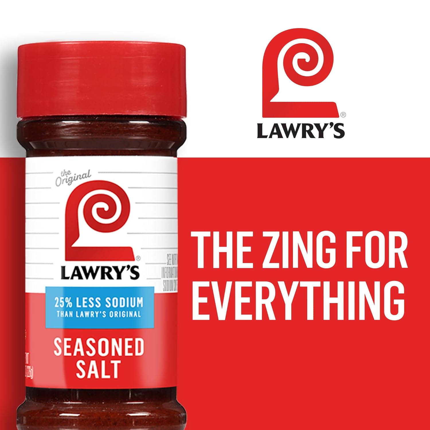 Lawry's 25% Less Sodium Seasoned Salt – Parent-Approved Spice Blend for Picky Eater Favorites
