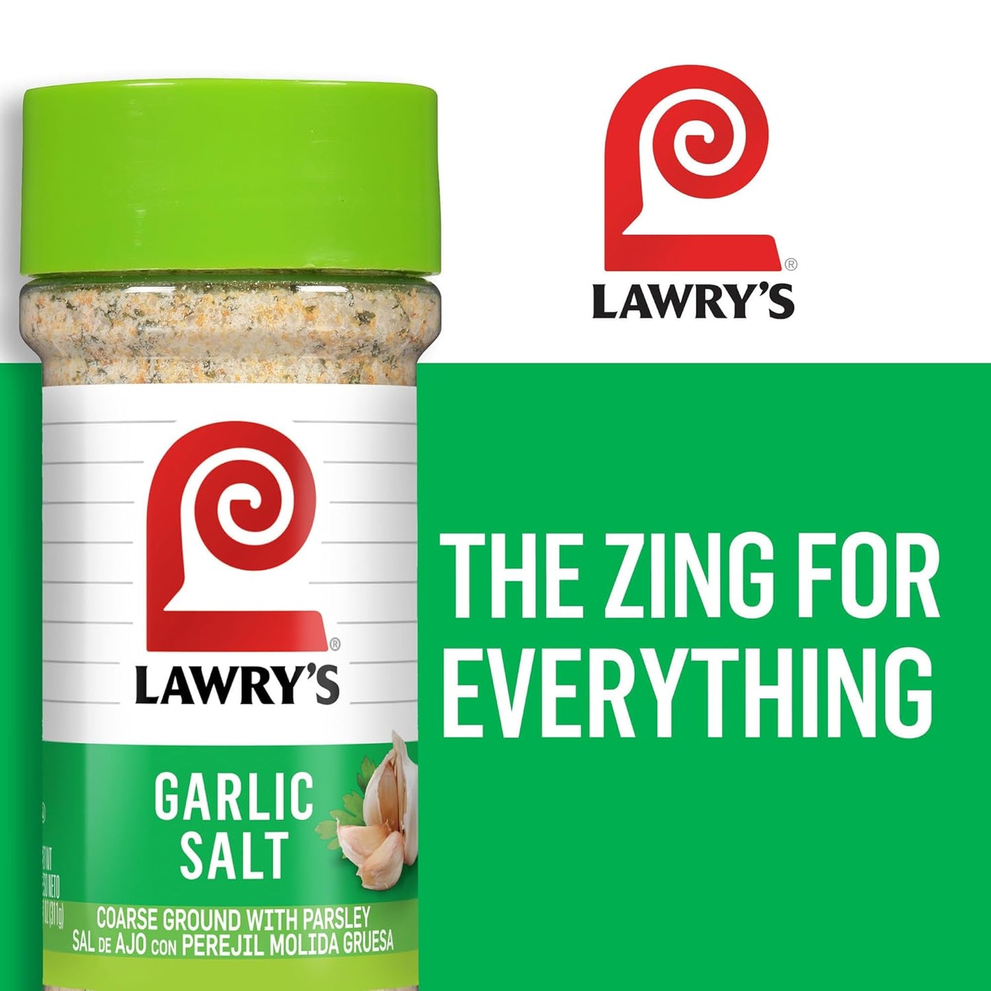 Lawry's Garlic Salt – Flavor Recovery Seasoning for Home Cooks Regaining Taste, 11 oz Shaker