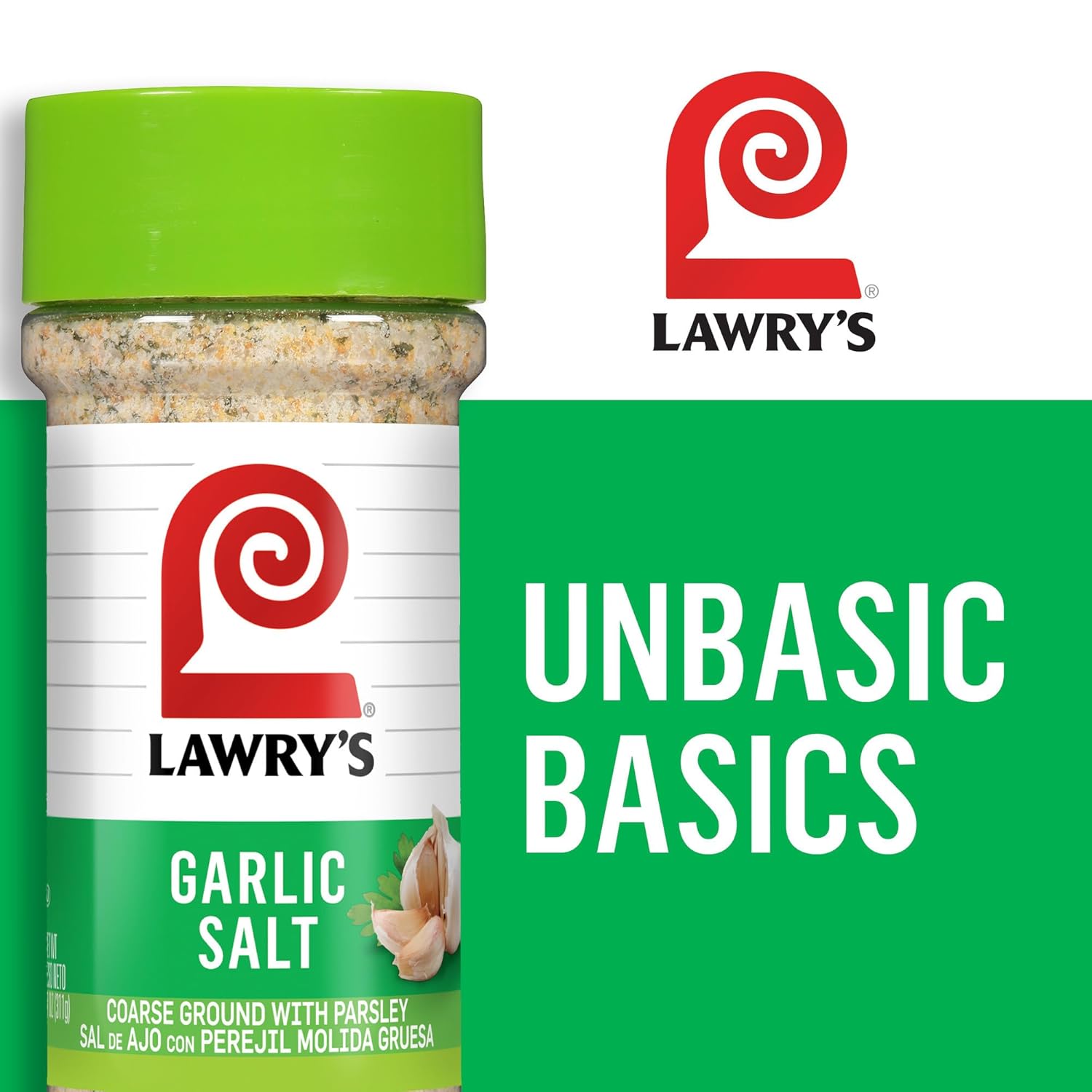 Lawry's Garlic Salt – Flavor Recovery Seasoning for Home Cooks Regaining Taste, 11 oz Shaker