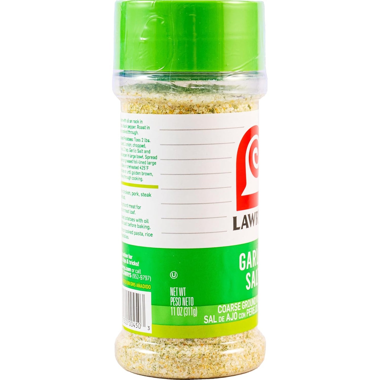 Lawry's Garlic Salt – Flavor Recovery Seasoning for Home Cooks Regaining Taste, 11 oz Shaker