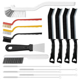 AeraVida Hard Bristle Detail Brush Kit – Fast Cleanup for Office Equipment and Car Interior Vents, 15 Pcs