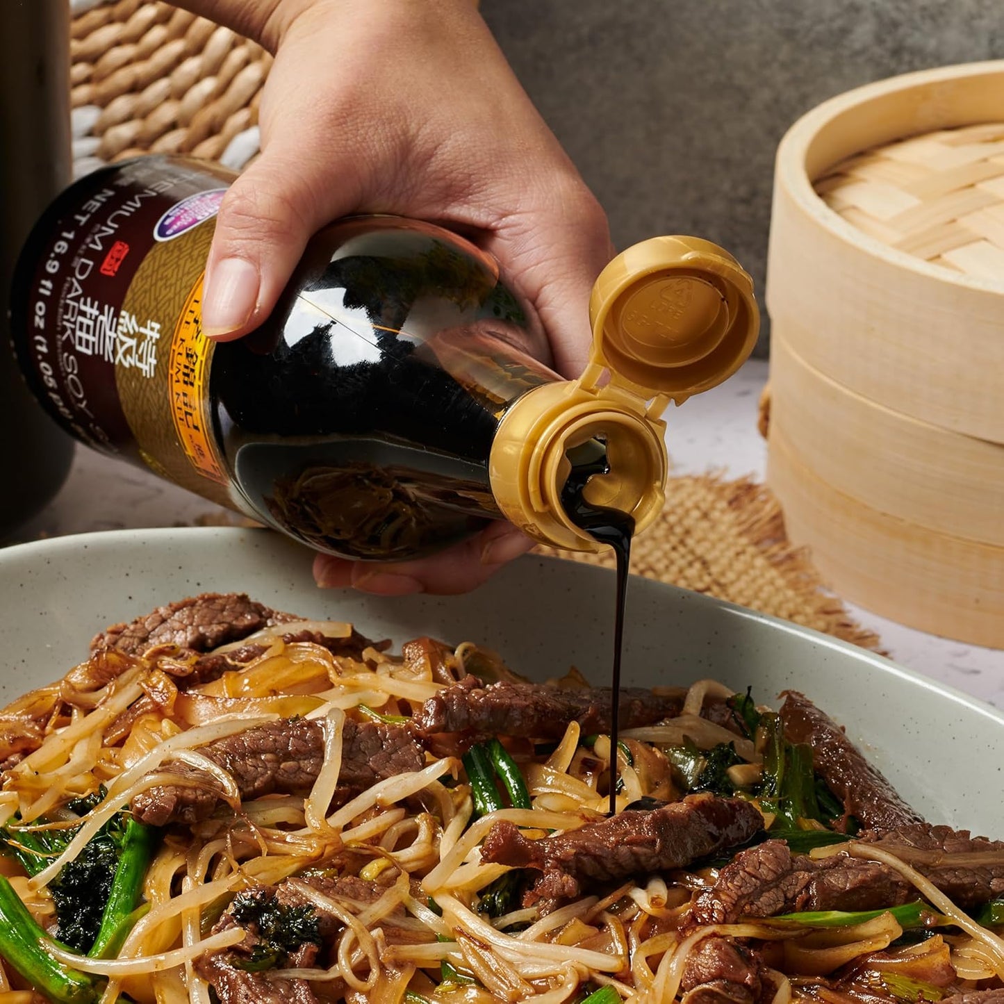 Lee Kum Kee Premium Dark Soy Sauce – Artisanal Finishing Sauce for Elevated Dinner Party Menus, Deep Glossy Color and Full-Bodied Taste