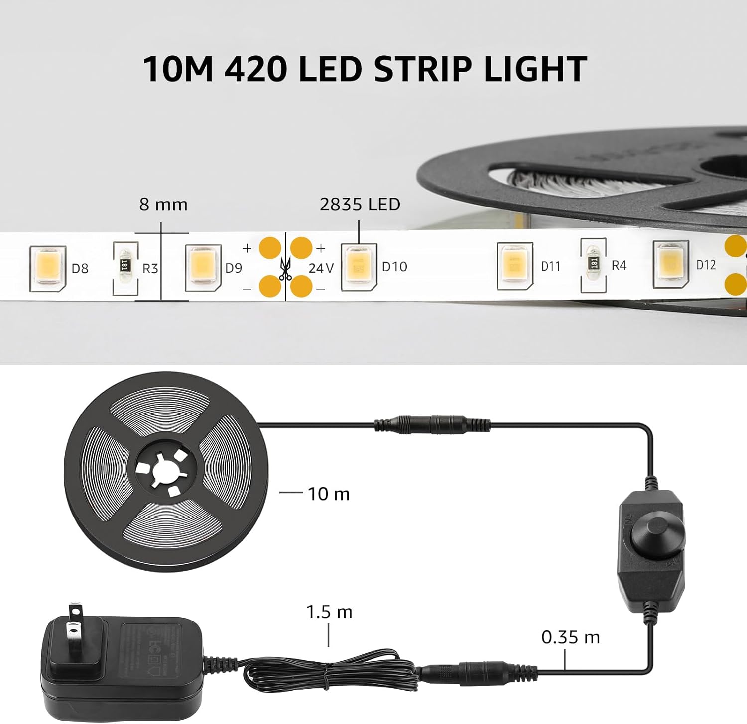 Lepro LED Strip Light – Study and Craft Workbench Illumination, 1800 Lumen Daylight White 32.8 ft