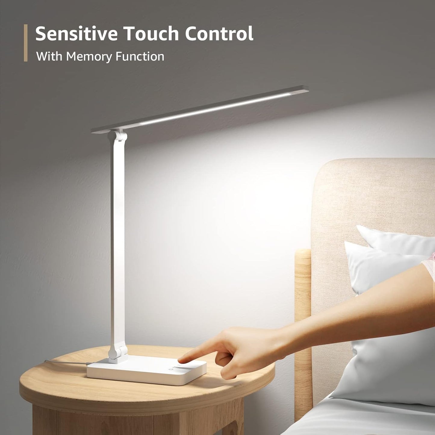Lepro Touch Control Desk Lamp with USB Charging – Study Room Lighting for College Students and Work-From-Home Professionals