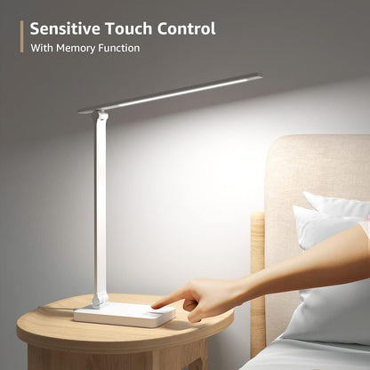 Lepro Touch Control Desk Lamp with USB Charging – Study Room Lighting for College Students and Work-From-Home Professionals