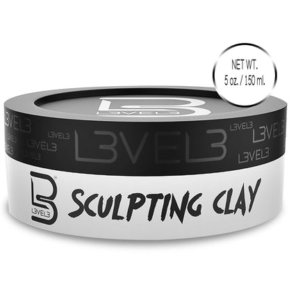 Level 3 Hair Sculpting Clay - Stay-Put Hair Styling for Long Workdays, Gym, and Commute, Strong Locked-In Hold