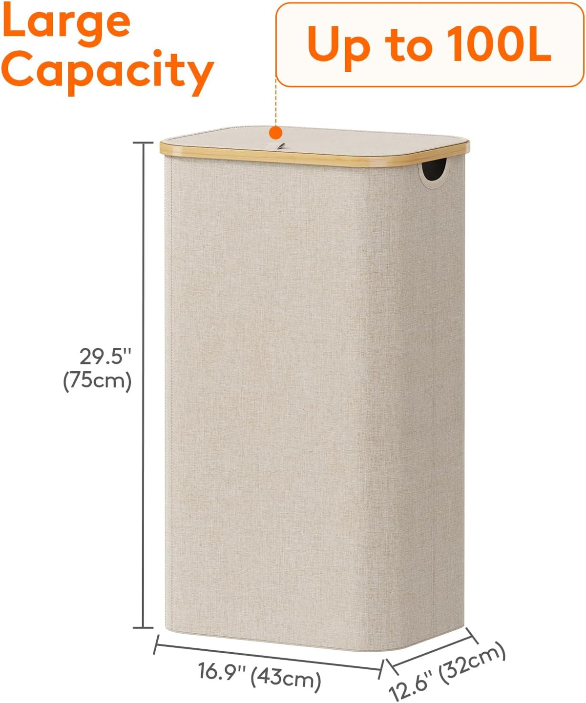 lid closure to block odors and hide contents from view