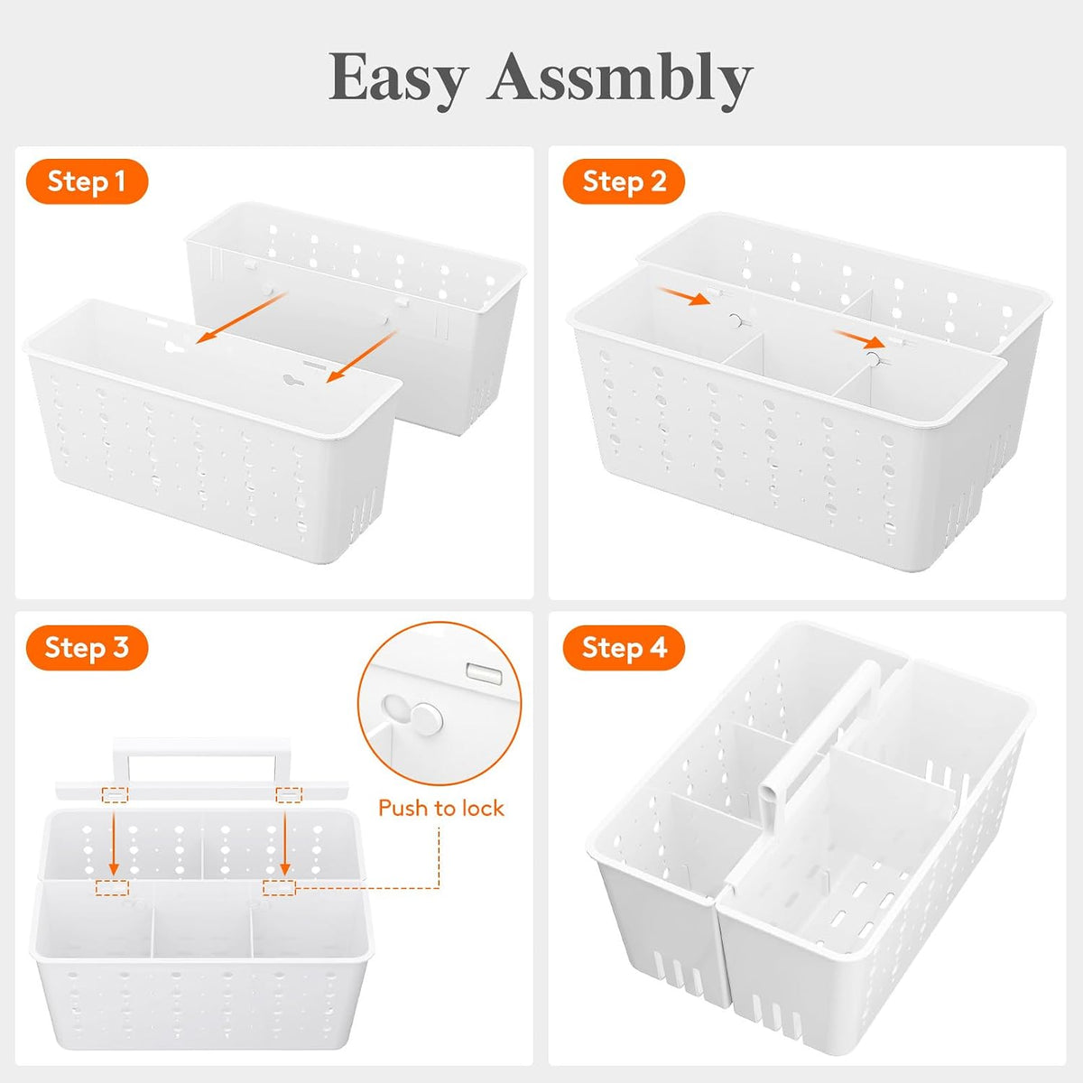 Lifewit Plastic Basket Caddy – Practical Birthday Gift for Her, Dorm Move-In Bathroom Storage