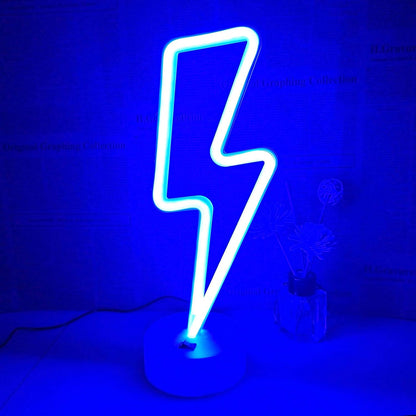 Lightning Bolt Neon Sign - Thoughtful Valentine's Day Gift for Her, Cute Battery Powered Ambient Night Light