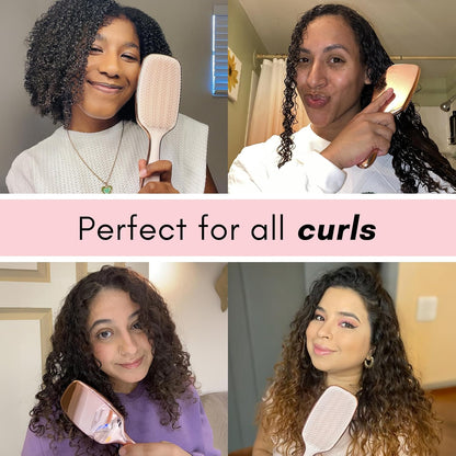 Lily England Flexible Bristle Hair Brush - Mindful Curly Hair Care Ritual for Coily Textures, Wet and Dry Use