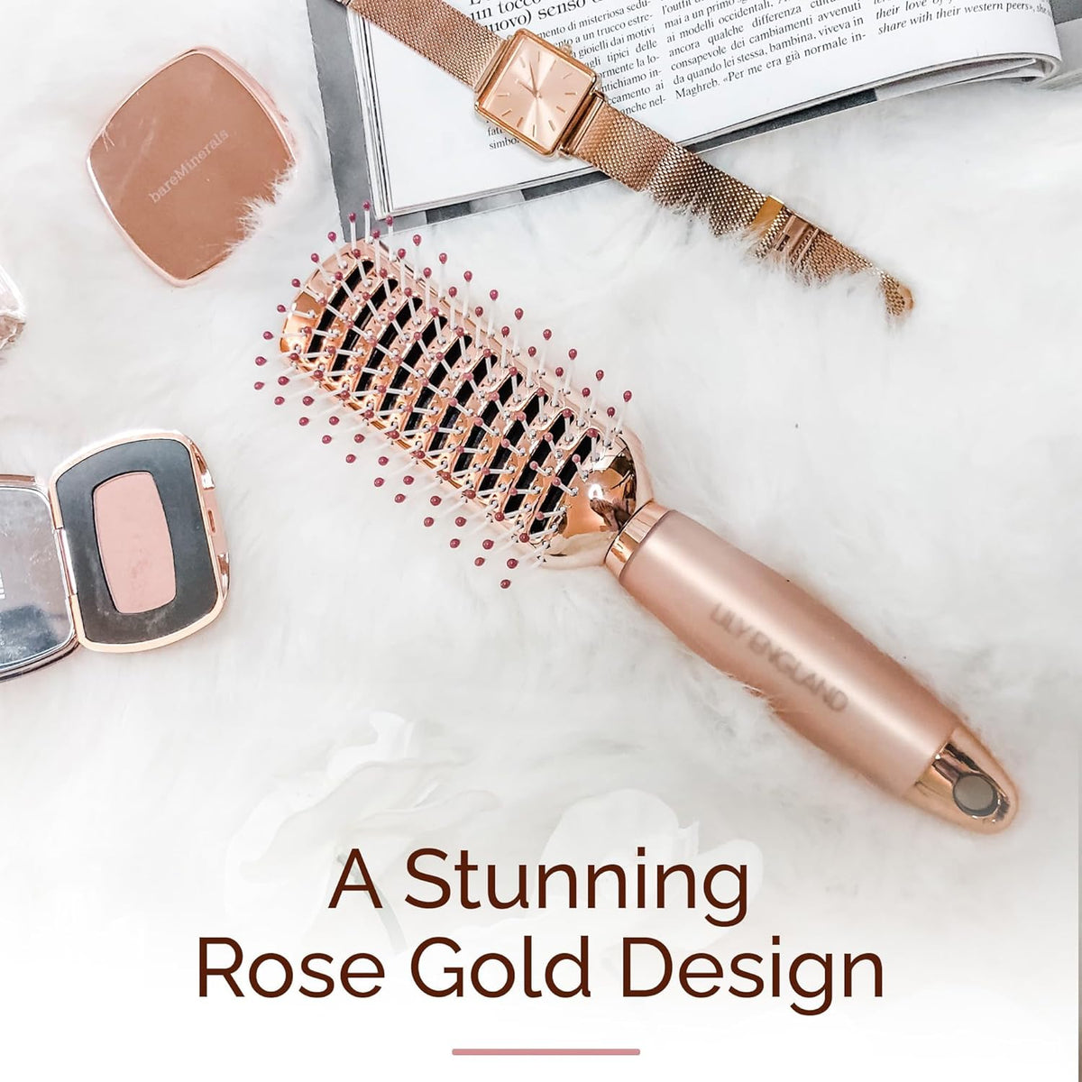 Lily England Vented Hair Brush for Blow Drying - Professional-Grade Detangler for Hairstylists and Salon Workers on Tight Schedules