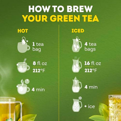 Lipton Jasmine Green Tea – Evening Wind-Down Beverage, Light Caffeine 6-30mg for Relaxation