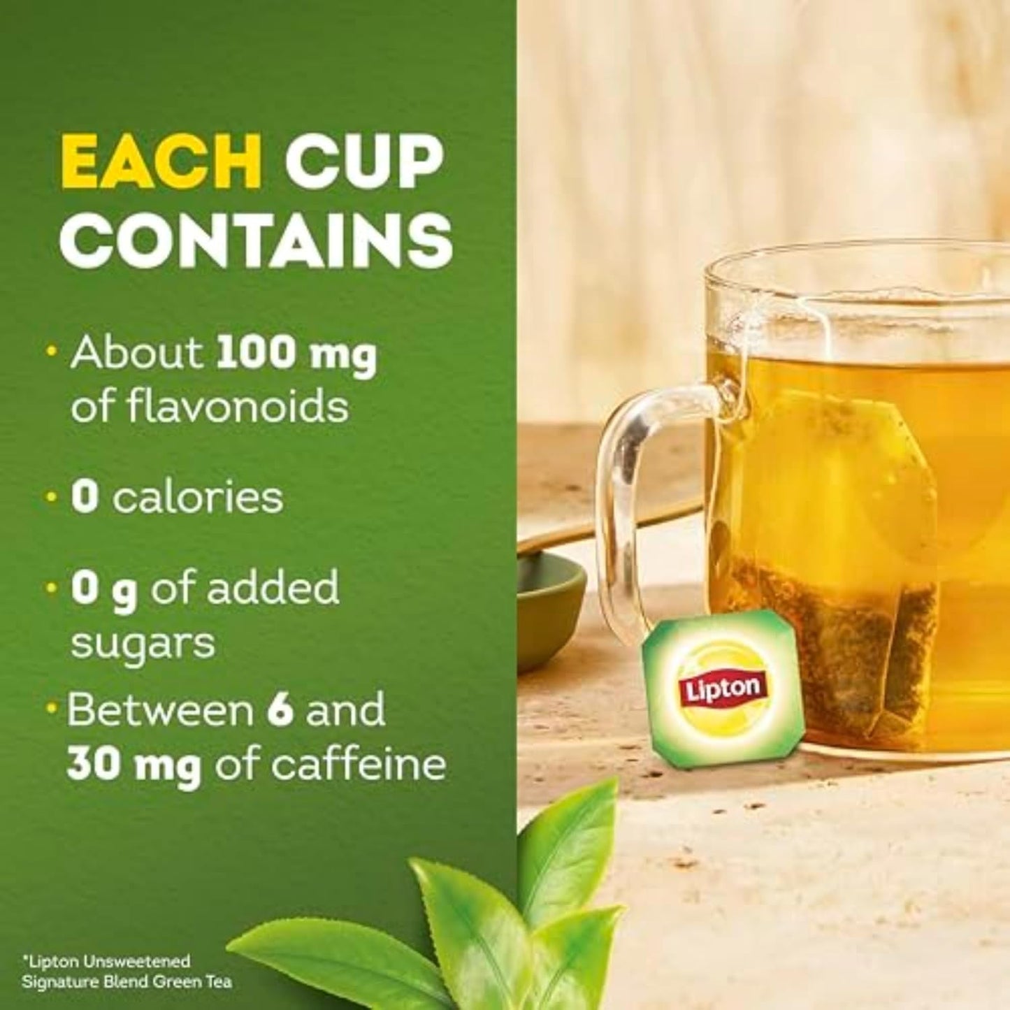 Lipton Jasmine Green Tea – Evening Wind-Down Beverage, Light Caffeine 6-30mg for Relaxation