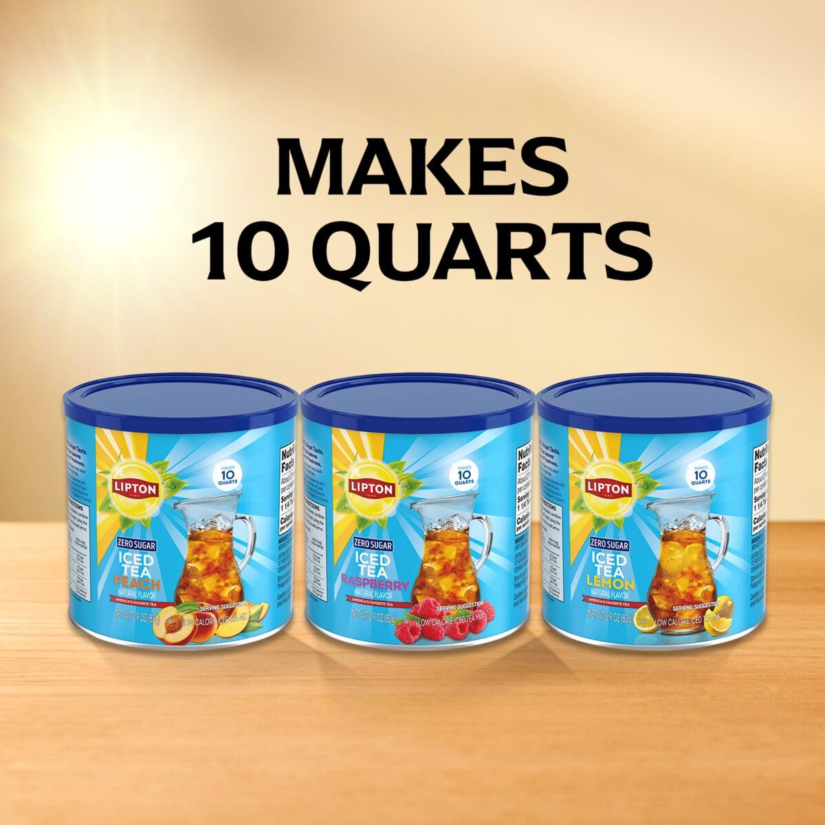 Lipton Peach Iced Tea Canister – 10-Quart Office Supply for Shared Fridges and Team Meetings