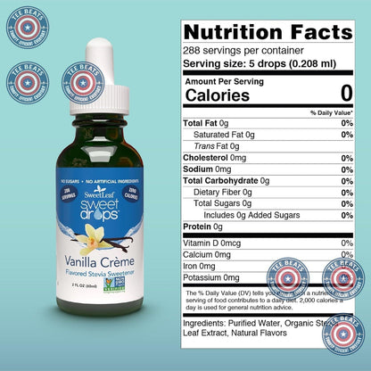 liquid stevia dropper format for measured dosing