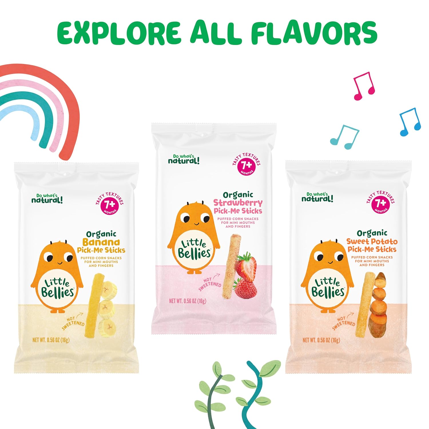 Little Bellies Organic Strawberry Pick-Me Sticks – Little Hands Pick-Up Snack for Diaper Bag and Playroom