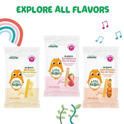 Little Bellies Organic Strawberry Pick-Me Sticks – Little Hands Pick-Up Snack for Diaper Bag and Playroom