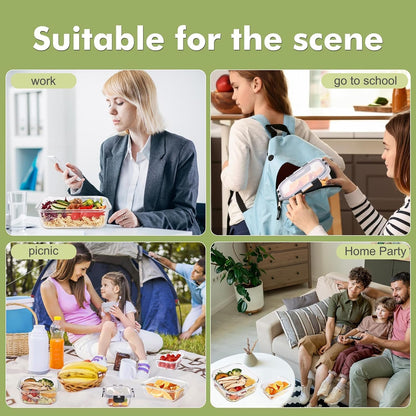 Liuruiyu Multi-Pack Glass Food Containers with Matching Lids – Uniform Stackable Design for Compact Living