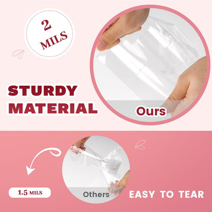 LOKQING Cellophane Goodie Bags – Kids Birthday Party Favor Packaging, Food Safe 6x10 Inch 100 Pack Clear with Ties