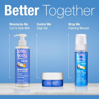 Lottabody Moisturize Me Curl and Style Milk for Natural Kids' Hair – Mild Coconut & Shea Formula for Curl Definition, Frizz Control for the Kids' Bathroom Routine