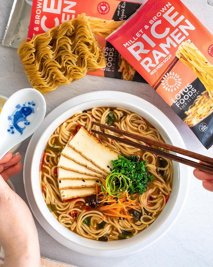 Lotus Foods Brown Rice Miso Ramen Mix – Waste-Reducing Single Pack for Streamlined Apartment Storage and Easy Cleanup