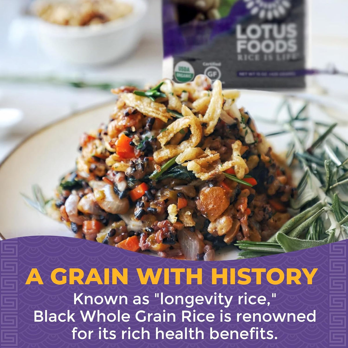 Lotus Foods Organic Forbidden Rice – Longevity Grain for Gut-Friendly Stir-Fry Nights and Wholesome Family Wellness Routines