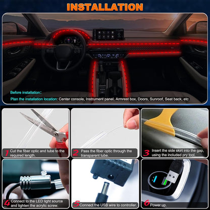 Lotus Lantern RGB Interior Lights – Smart-Controller Safety Kit for First-Time Installers, 5V Plug-and-Play Design