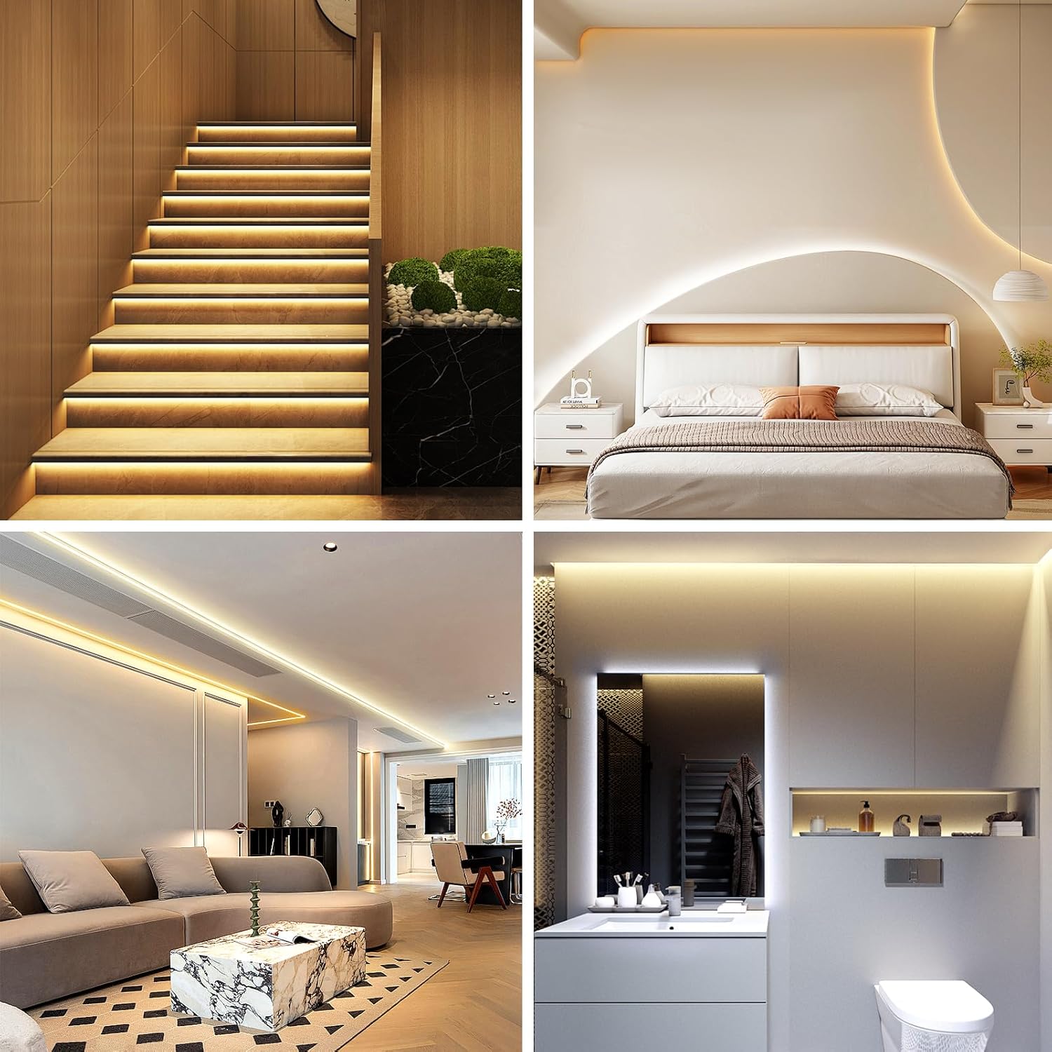 LotusLamp X Dimmable LED Strip – Flameless Ambient Lighting for Nurseries and Pet-Friendly Homes, 100ft