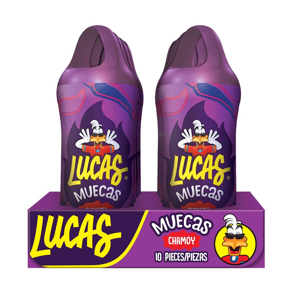 Lucas Muecas Chamoy Lollipops – Mexican Candy for Kids Halloween Treats, Birthday Party Bowls, and Classroom Rewards
