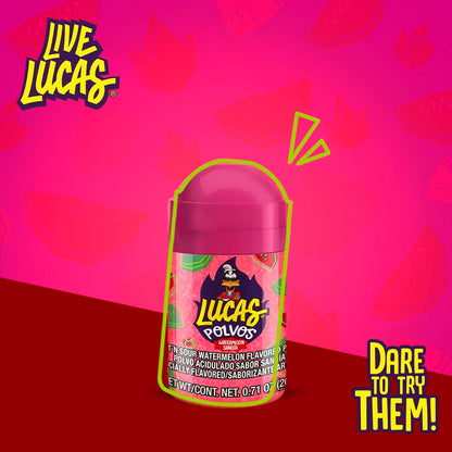 Lucas Powder Watermelon Flavored Candy – On-the-Go Spicy-Sweet Snack for Tailgates, Beach Days, and Backyard BBQs, 10 Pack