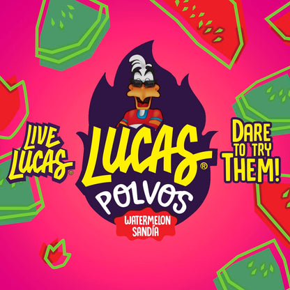 Lucas Powder Watermelon Flavored Candy – On-the-Go Spicy-Sweet Snack for Tailgates, Beach Days, and Backyard BBQs, 10 Pack