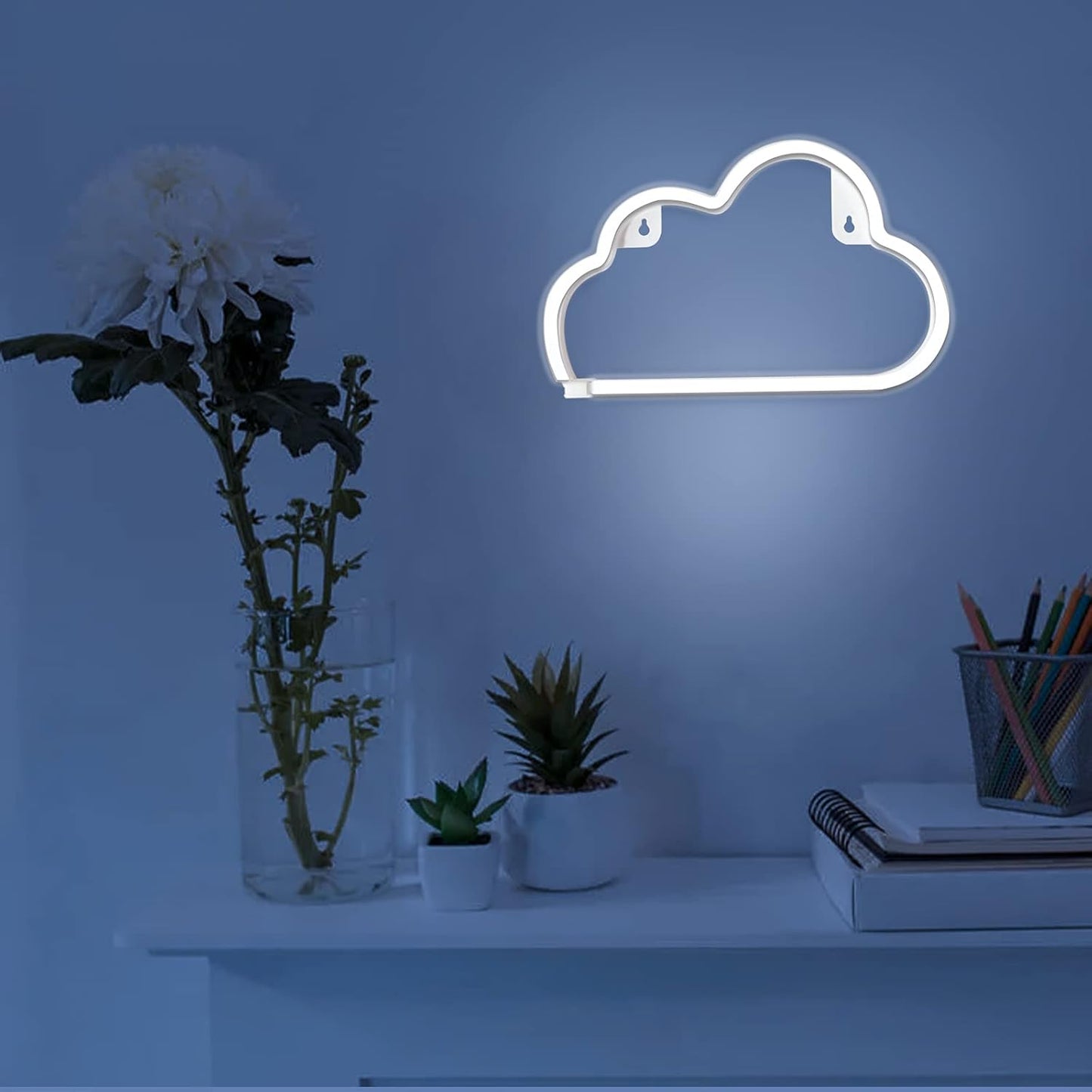 LUCIFER Cloud Neon Light – Pink Blue Purple Aesthetic Wall Art for Bedroom and Apartment Living Area, USB or Battery Operated