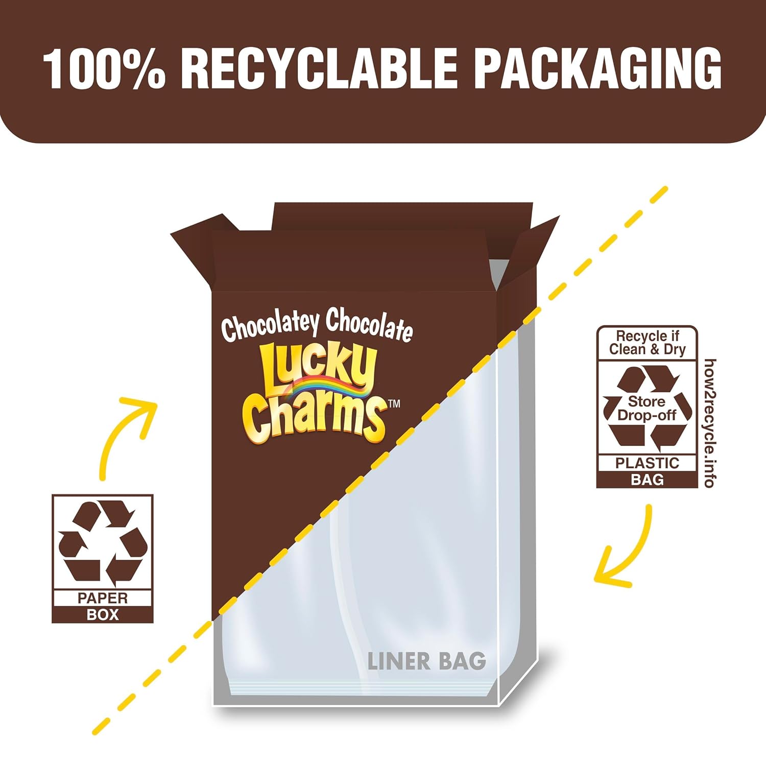 Lucky Charms Chocolatey Chocolate Cereal with Marshmallows – Wholesome Family Breakfast Cereal with Chocolatey Flavor and Added Nutrition, 10.6 oz