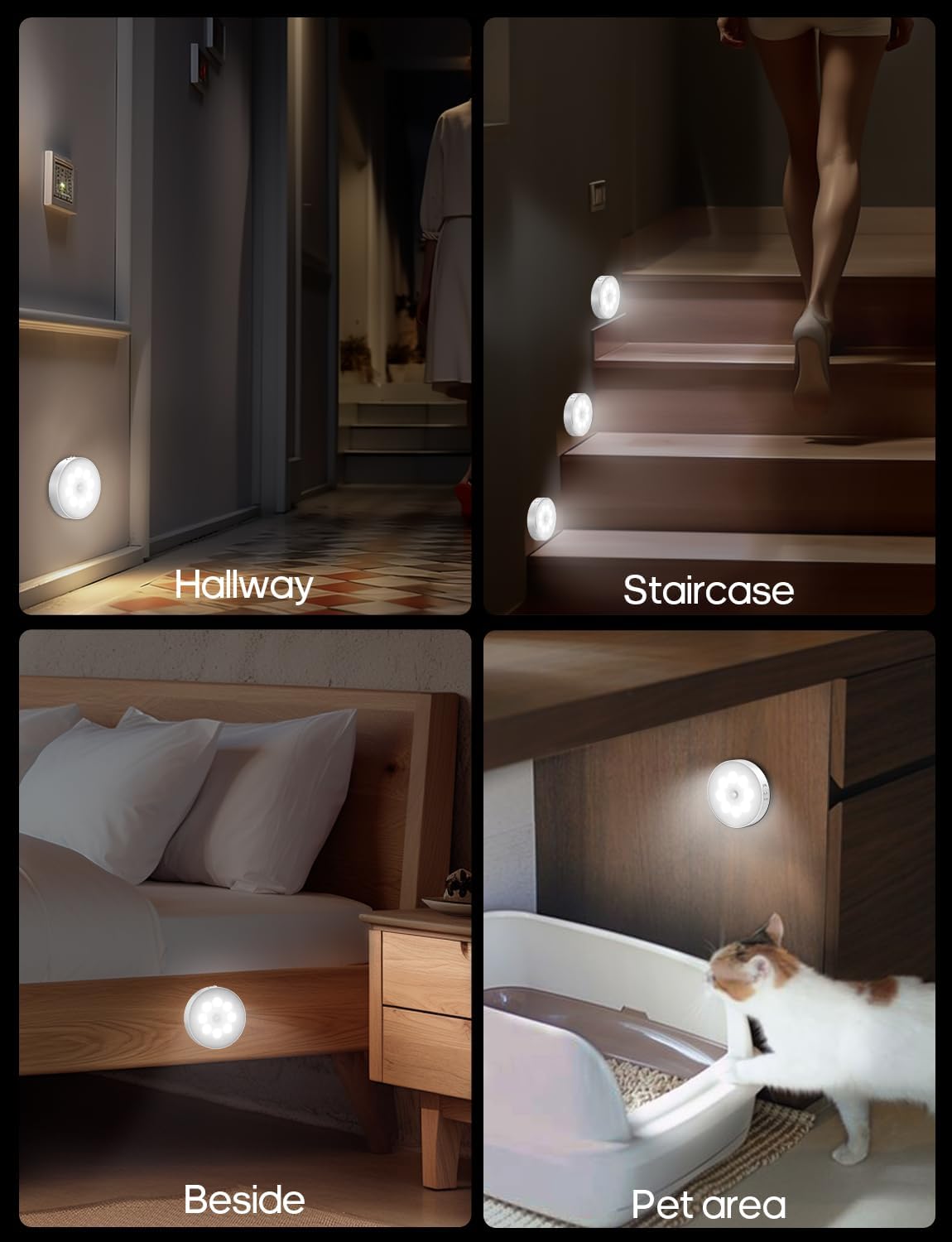 LumaGlow PIR Motion Activated Nightlight – Hands-Free Bedside Safety Light for Elderly Parents and Mobility-Conscious Sleepers