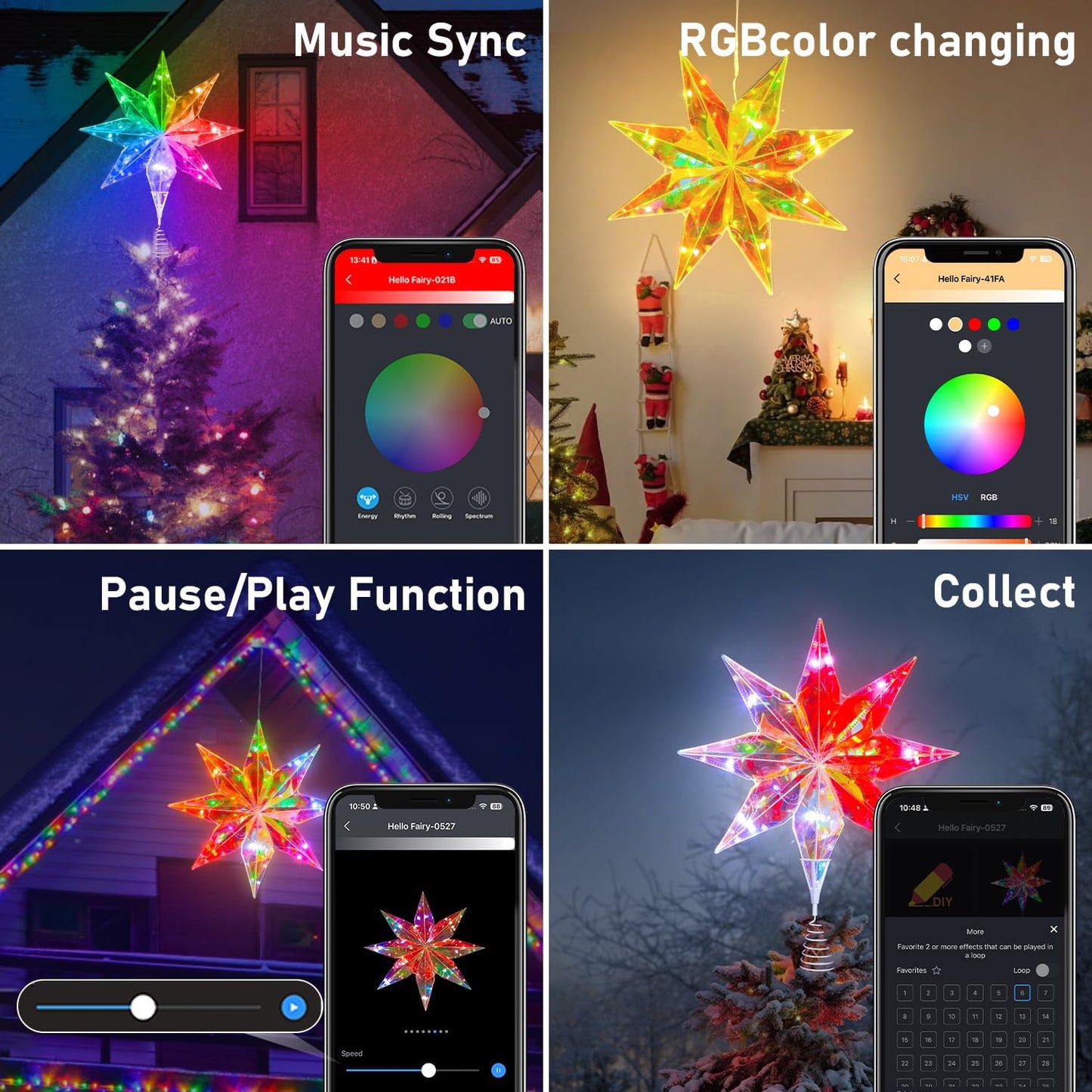 LumaGlow RGB Star Topper – Versatile Indoor Outdoor Christmas Light for Camping and Patio Tables