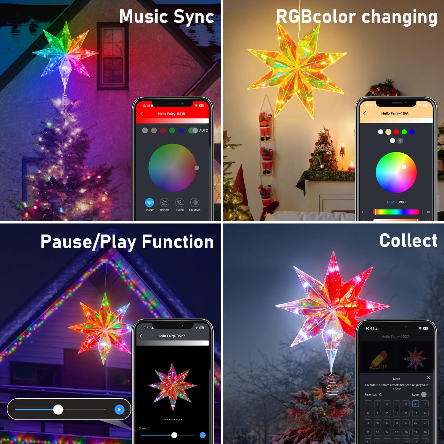 LumaGlow RGB Star Topper – Versatile Indoor Outdoor Christmas Light for Camping and Patio Tables