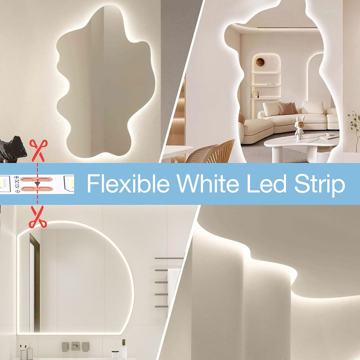 Lumichoice AuraGlow Strip Lights – Neutral Tone Closet and Hallway Illumination, Plug-in Dimmable Tape for Restrained Design