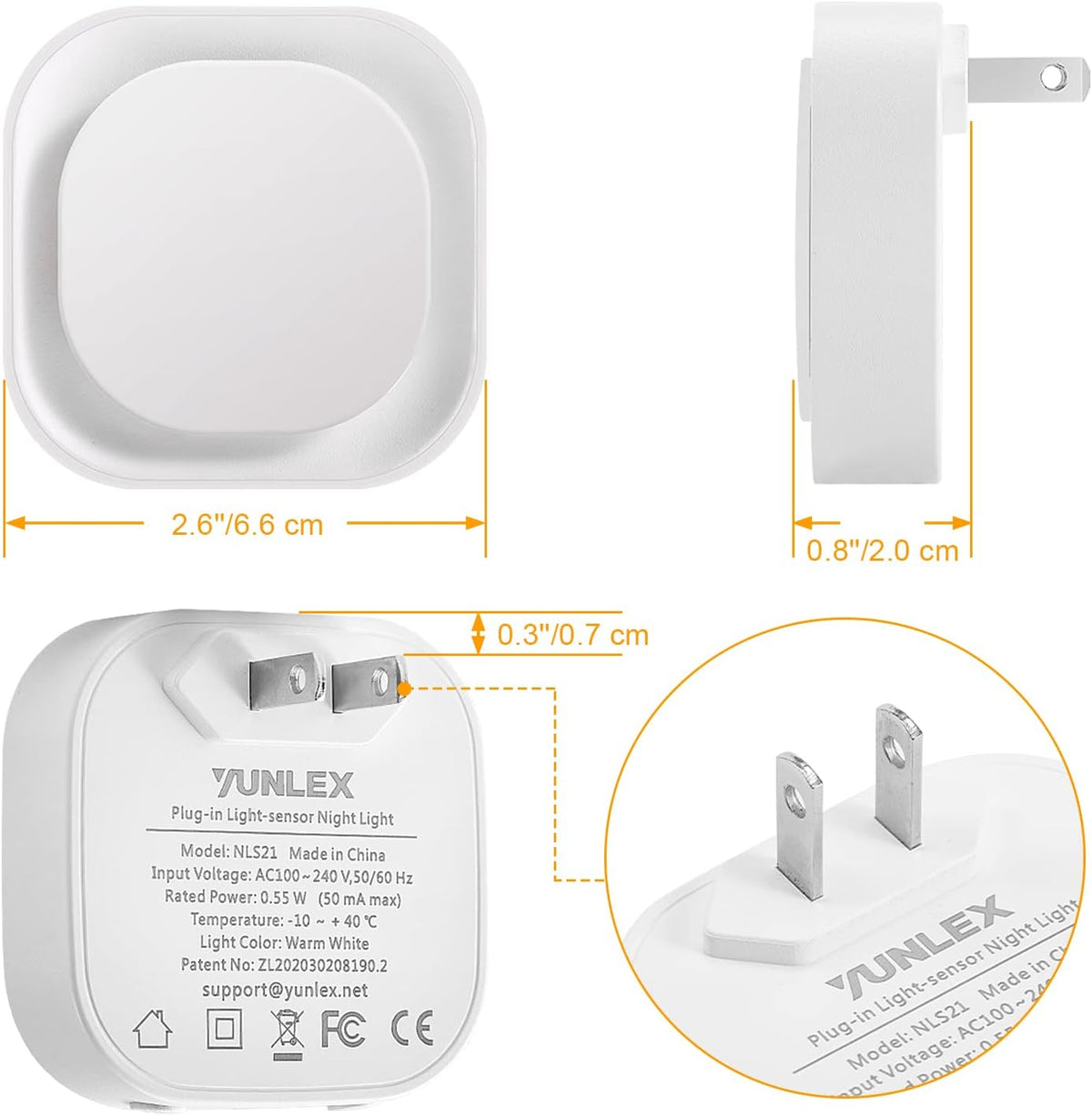 LumiDream College Dorm and Travel Gift Night Light, Compact Set of 2 for Kids Away from Home