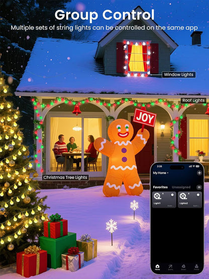 Lumify Home RGB LED String Lights – Pet and Kid Friendly Room Decor with No Flame, No Heat, and App Scheduling