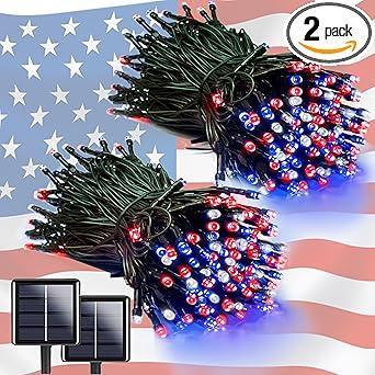 Lumimuse Solar Yard Lights Housewarming Present – 2 Pack 200 LED Patriotic and Multicolor Options for Gardeners, Retirees and Outdoor Hosts