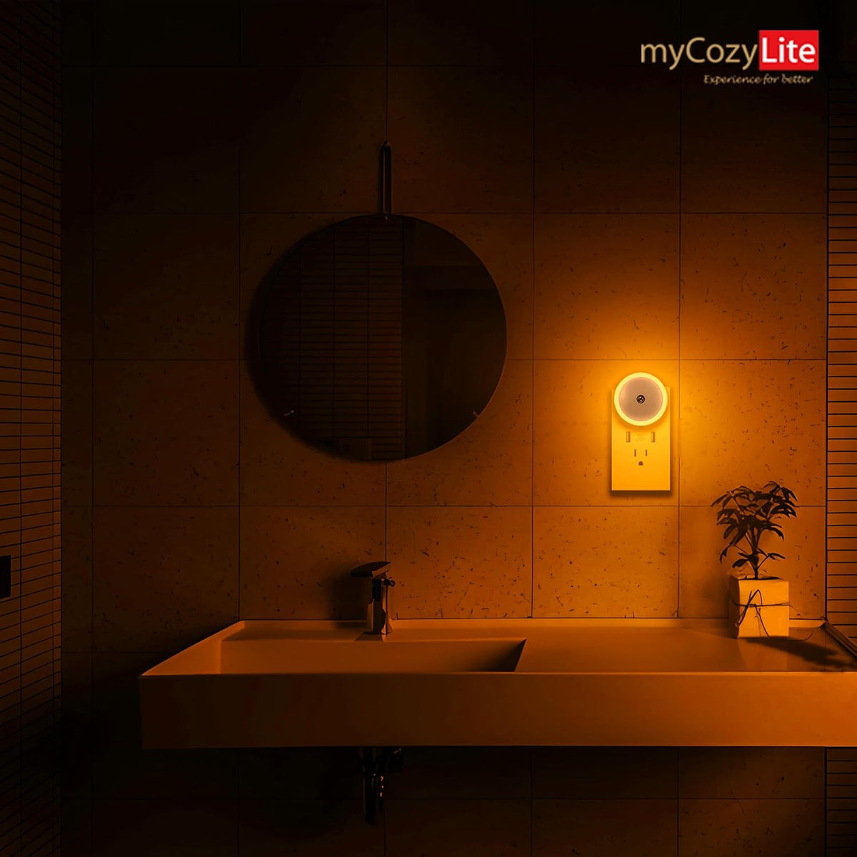 Lumina Studio Night Light – Understated Bedside and Stairway Accent, Neutral-Toned LED, 2 Pack